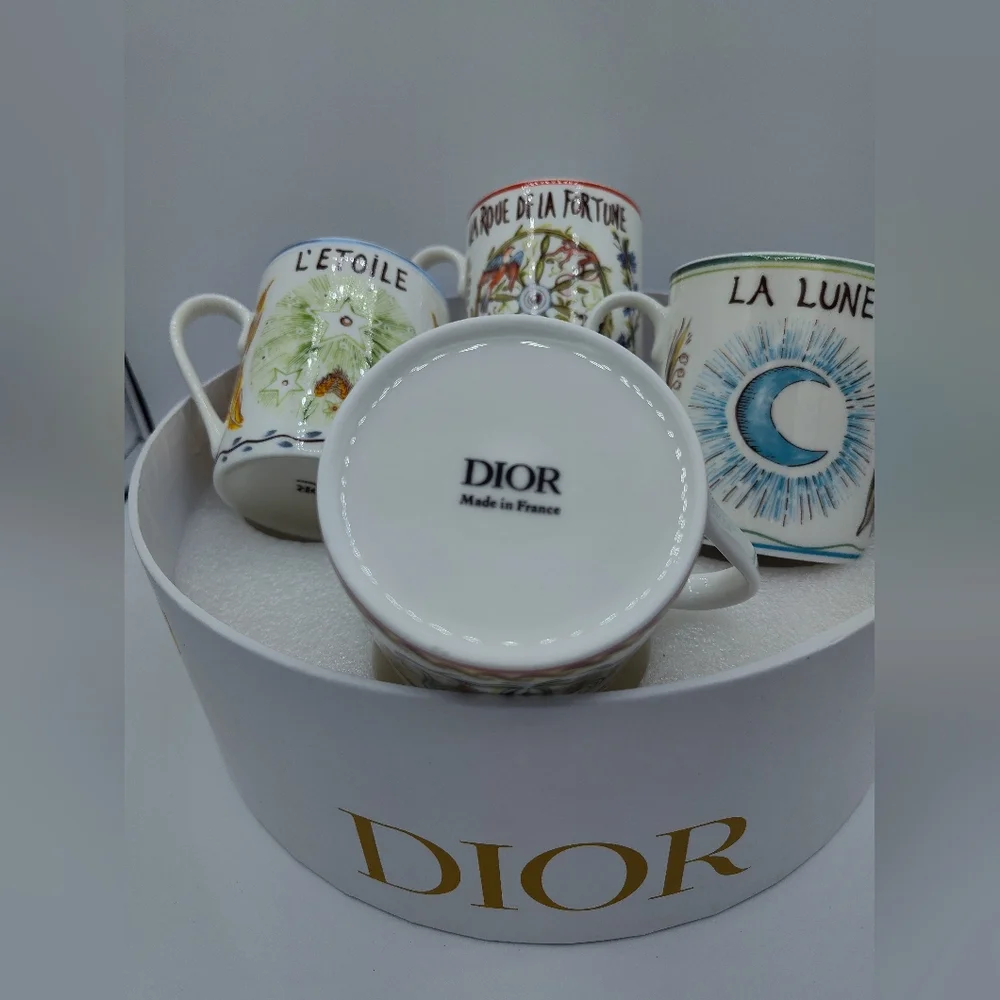 Authentic Dior Holiday Tarot Mug Coffret | 4-Piece Set w/ Box | NIB GWP - Picture 5 of 8